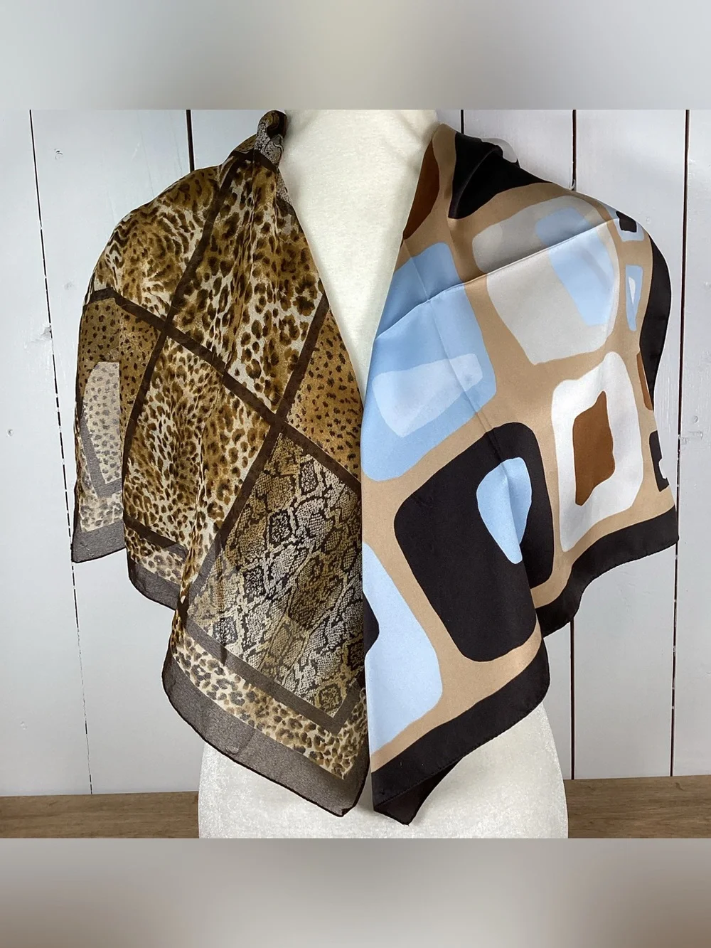 Pair Vintage Italian Scarves, Made in Italy, Scarf, 20